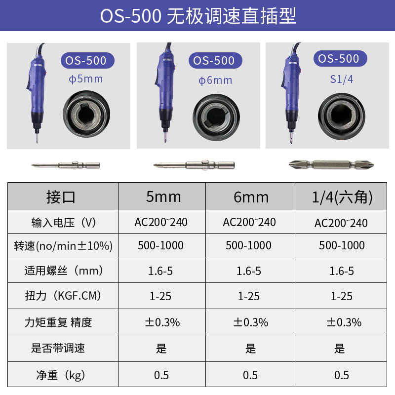 欧神OS-600电批调速电动螺丝起子大扭力220V直插式电动螺丝刀电钻