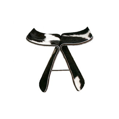 奶牛皮蝴蝶日式创意换鞋矮浴室妆凳Butterfly stool cowhide