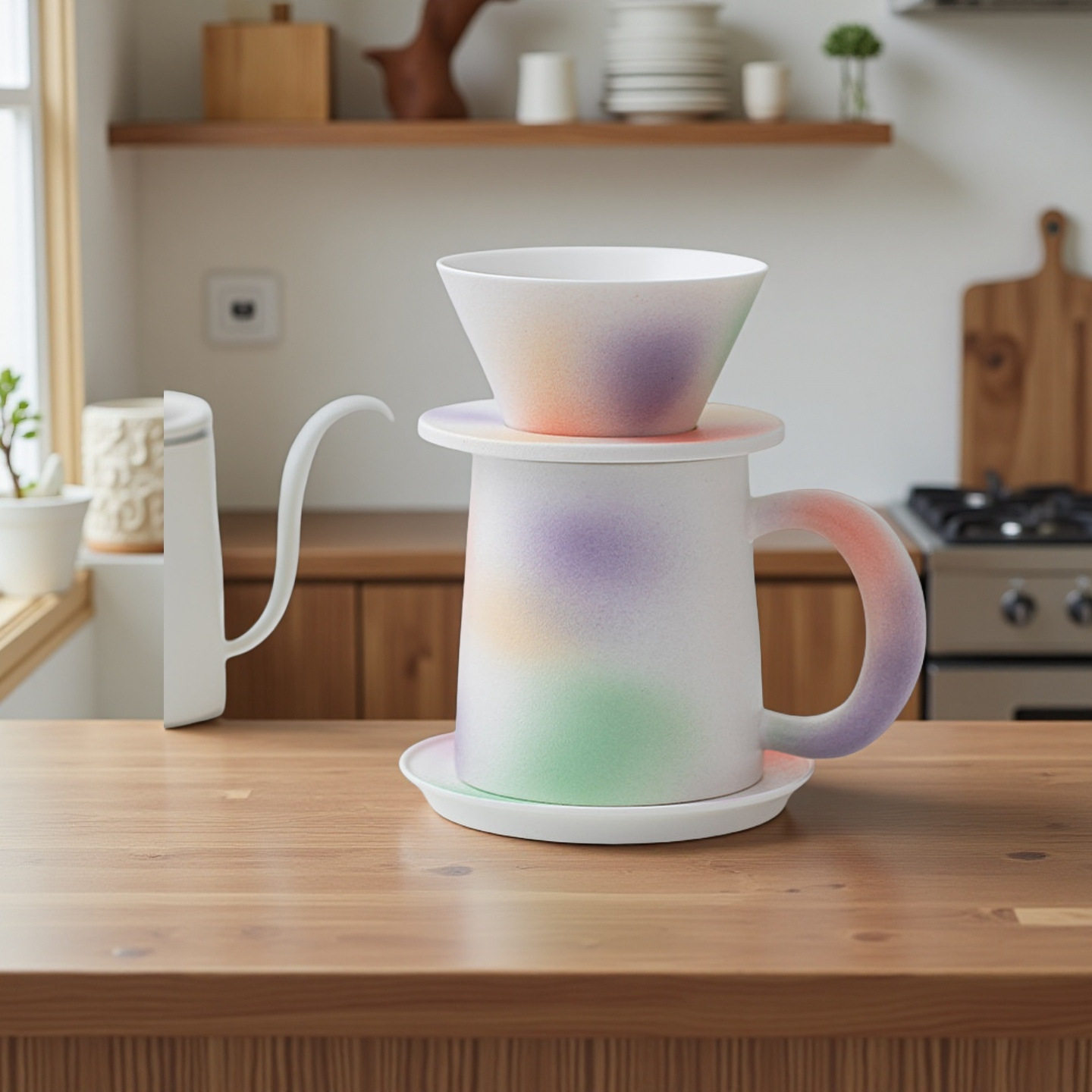 包邮定制logo马克杯陶瓷家用泡茶杯子茶水分离拿铁拉花手冲咖啡杯图片