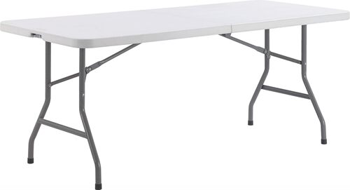 加厚桌面5cm 183cm长方形对折桌 加强型户外折叠桌 高承重塑料桌