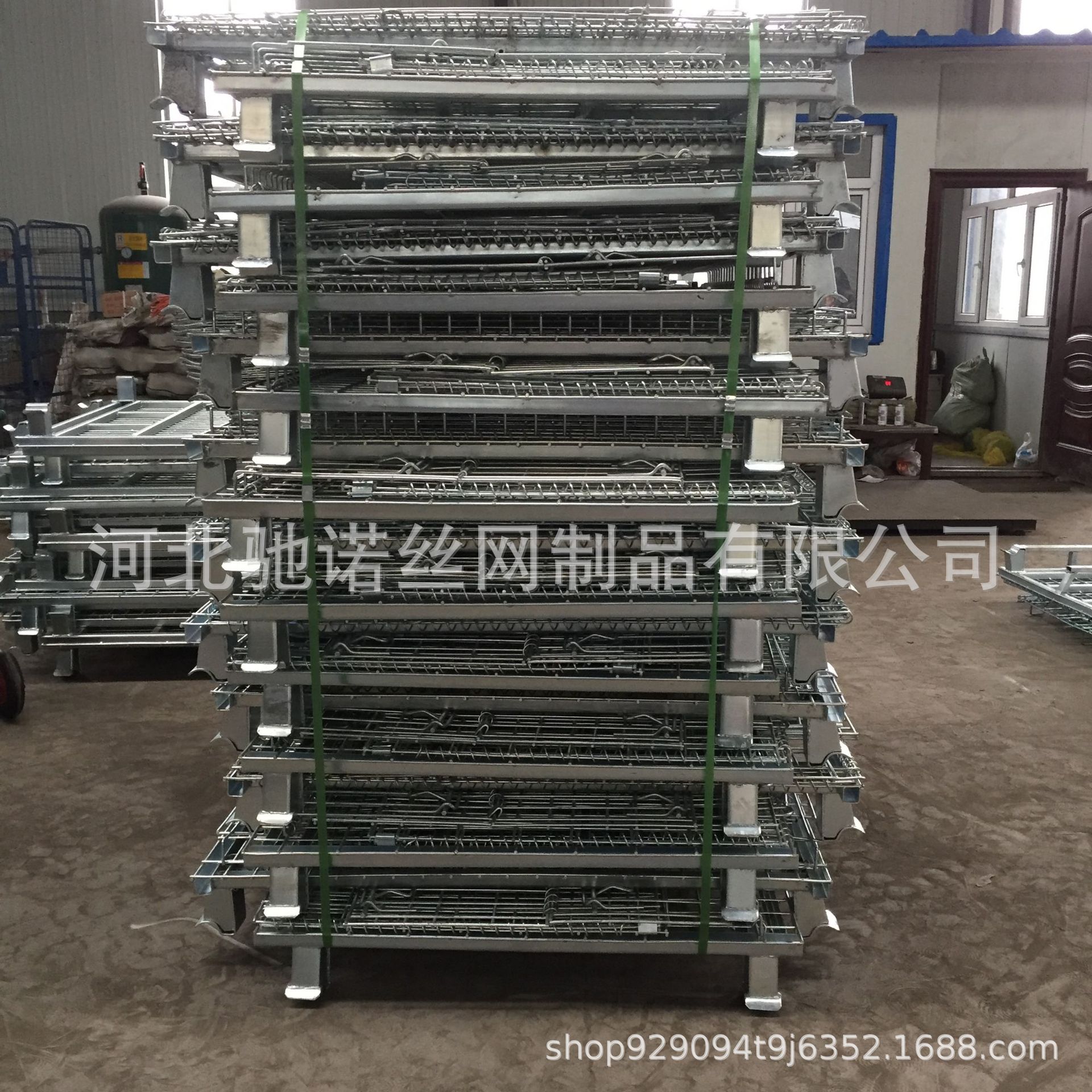 折叠式仓储笼折叠铁框周转箱蝴蝶笼金属仓库笼快递分拣筐图片