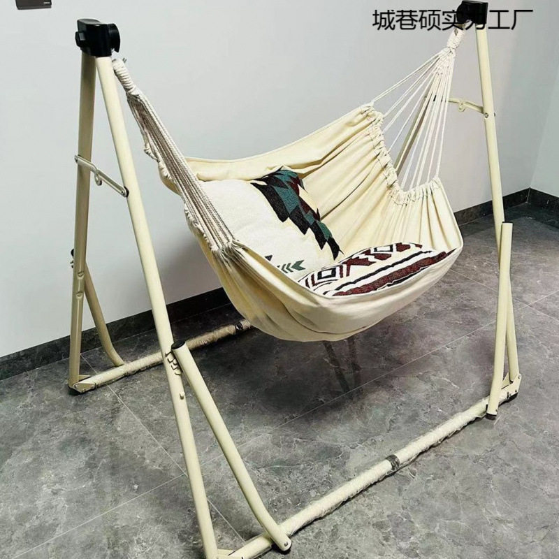 折叠支架吊床落地秋千吊椅阳台家用便携户外室内儿童荡秋千防侧翻图片