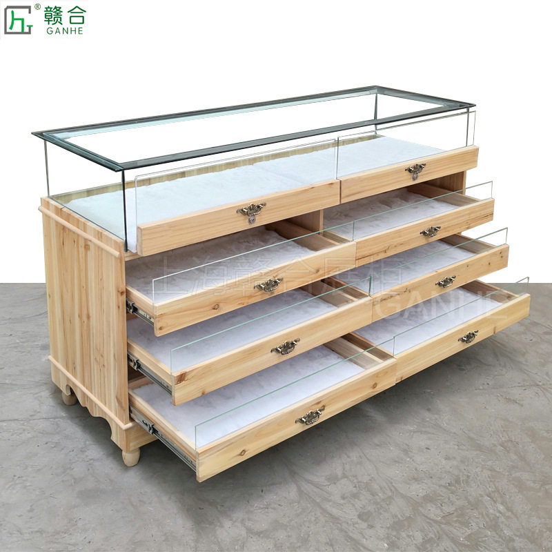珠宝展示柜饰品柜台玉器玻璃柜品展柜烤漆中岛柜欧式首饰柜J*
