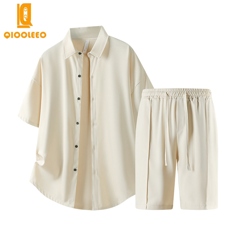 QIOOLEEO夏季薄款宽松短裤套装