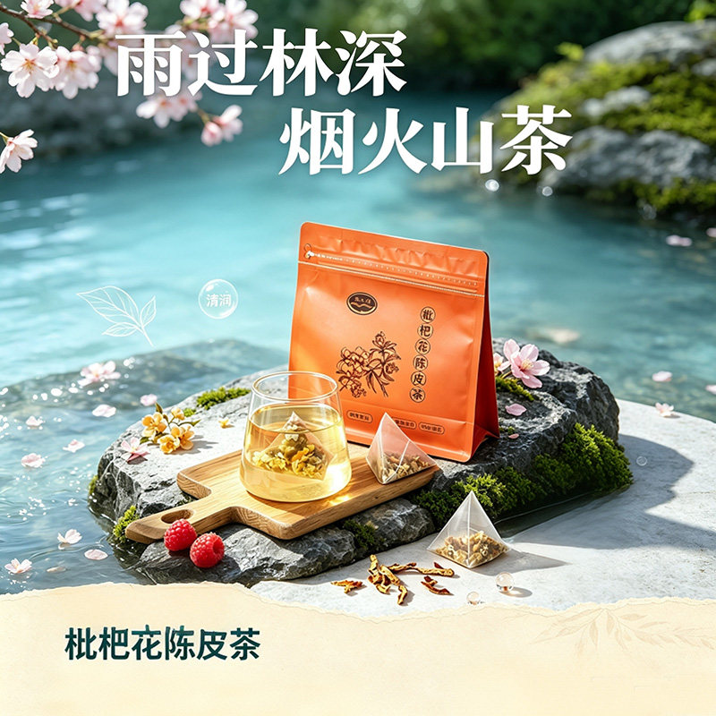 西太洋枇杷花陈皮茶独立三角包代用/花草茶