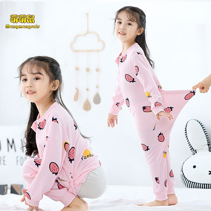 儿童连衣睡衣纯棉春季男连体衣薄款春秋大童家居服宝宝睡袋女卡通