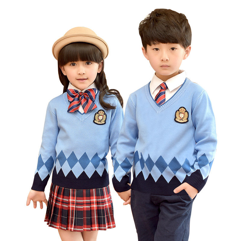 幼儿园园服女童装春秋冬款英伦风毛衣男童儿童小学生班服校服套装