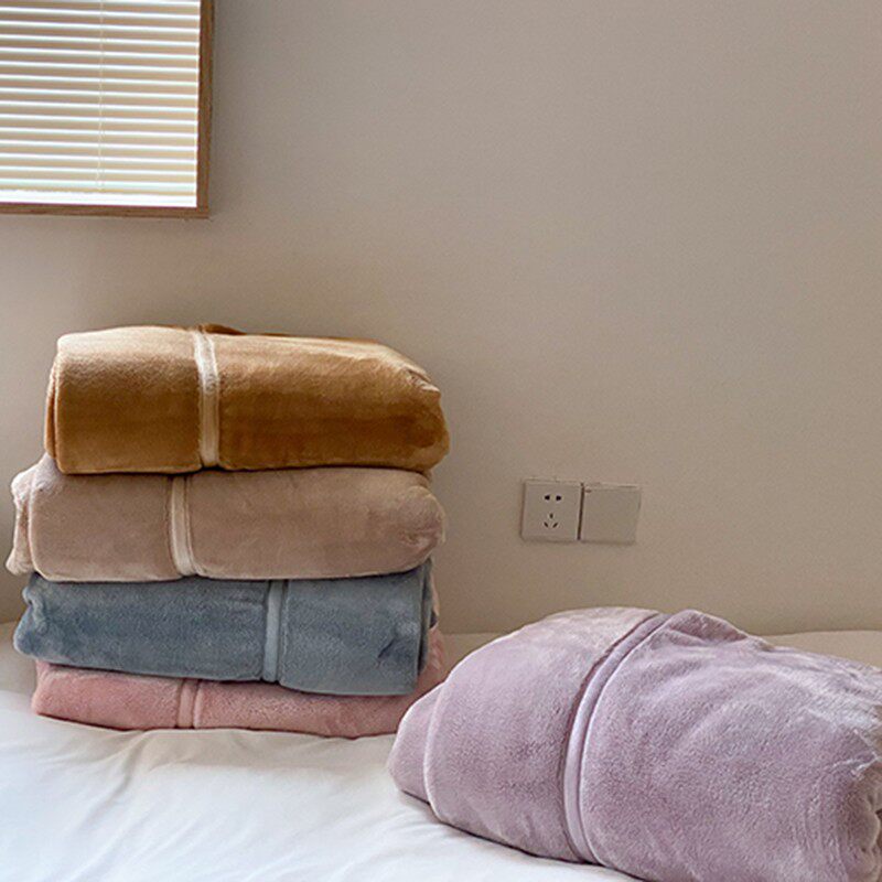 秋冬保暖抗静电法兰绒毛毯 双人加厚200x230珊瑚绒盖毯单人沙发毯