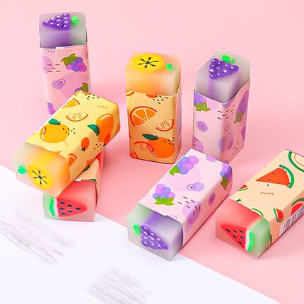 水果橡皮擦小学生专用儿童可爱透明香味橡皮小学生礼物奖品橡皮擦