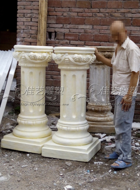 欧式玻璃纤维人物雕塑艺术品客厅户外落地摆设可定制作圆顶罗马柱