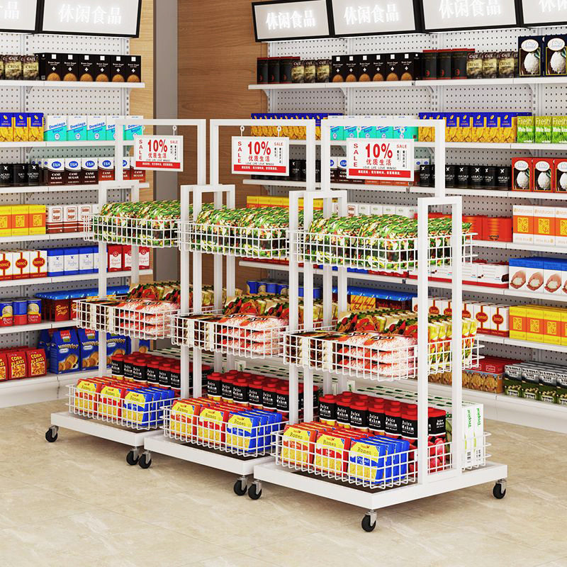 便利店超市零食货架置物架饮料食品移动展示架玩具收银台落地多层