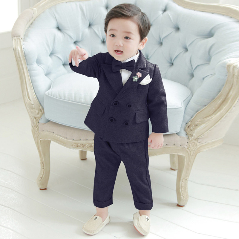 儿童西装三件套男童礼服套装花童男宝周岁生日小西服男小西装春