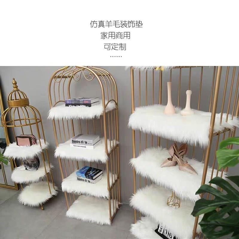 美式铁艺创意客厅置物架实木书架书柜金色装饰架鸟笼层架展示架