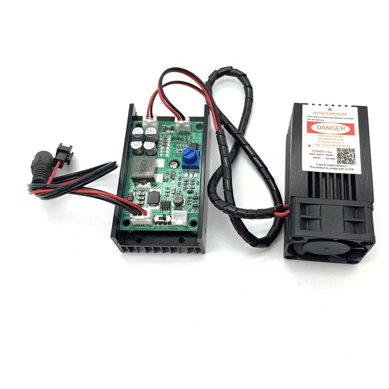 12v激光模组15W 450nm激光管蓝光激光雕刻机配件15000mw