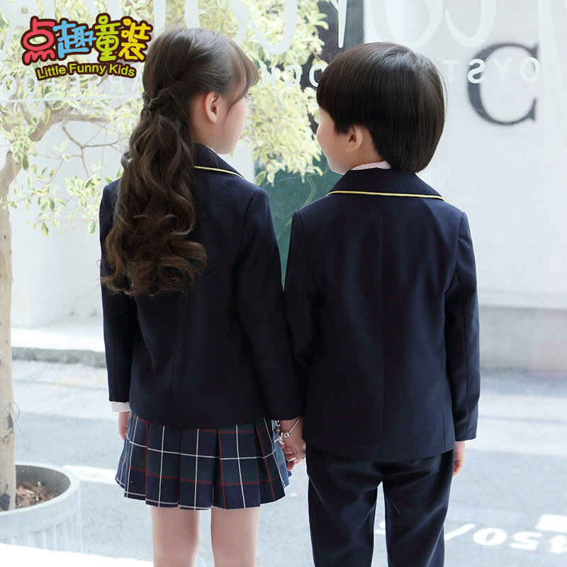 幼儿园园服秋装新款英伦风西装三件套儿童班服韩国小学生校服套装