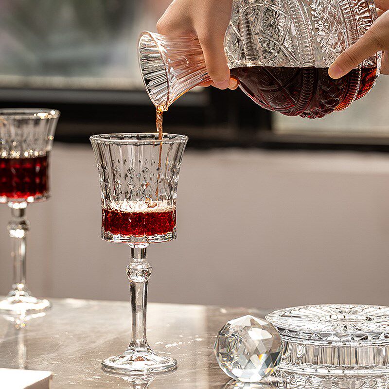 旋转红酒醒酒器家用高级感红酒杯套装商用分酒器高端水晶玻璃扎壶