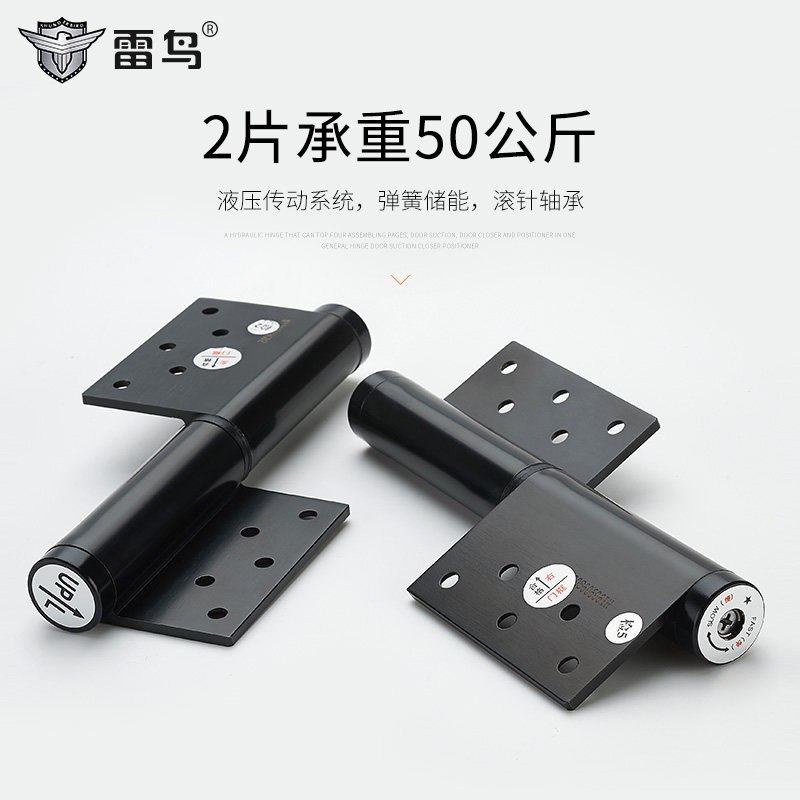 雷鸟偏轴合页隐形门缓冲闭门器液压弹簧合页6寸自动关门定位铰链