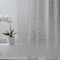 Bifele thickened PEVA waterproof bath curtain 3D glass-like semi-transparent door curtain E56-3 with hooks included thumbnail 3