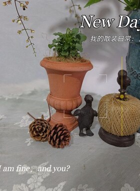 新品推荐 红陶手工 南瓜小酒杯 友盆花  桌面阳台杂货小陶盆陶缸