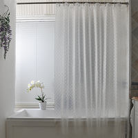Bifele thickened PEVA waterproof bath curtain 3D glass-like semi-transparent door curtain E56-3 with hooks included thumbnail 2