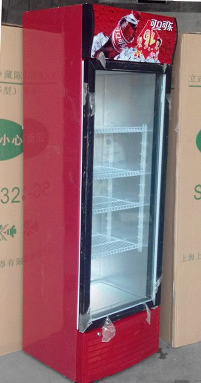 立式玻璃单门冷藏柜展示柜保鲜柜饮料啤酒柜冰柜(带锁)