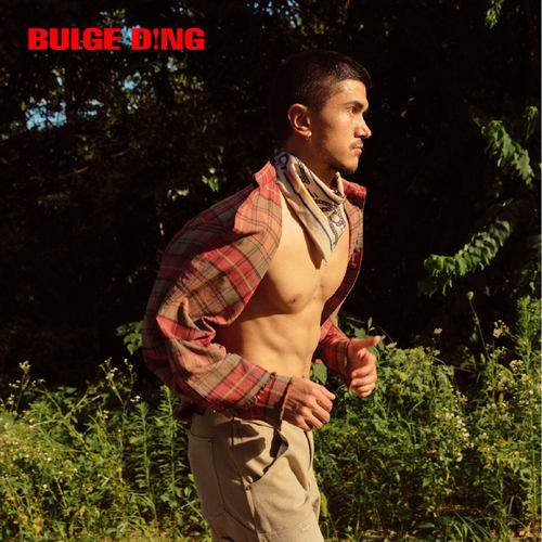 BULGEDING复古做旧格纹衬衣外套