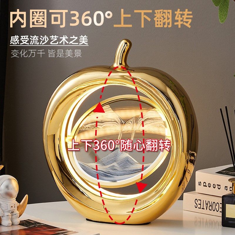 流沙画摆件客厅办公室装饰品3d立体艺术沙漏夜灯台灯创意解压礼物