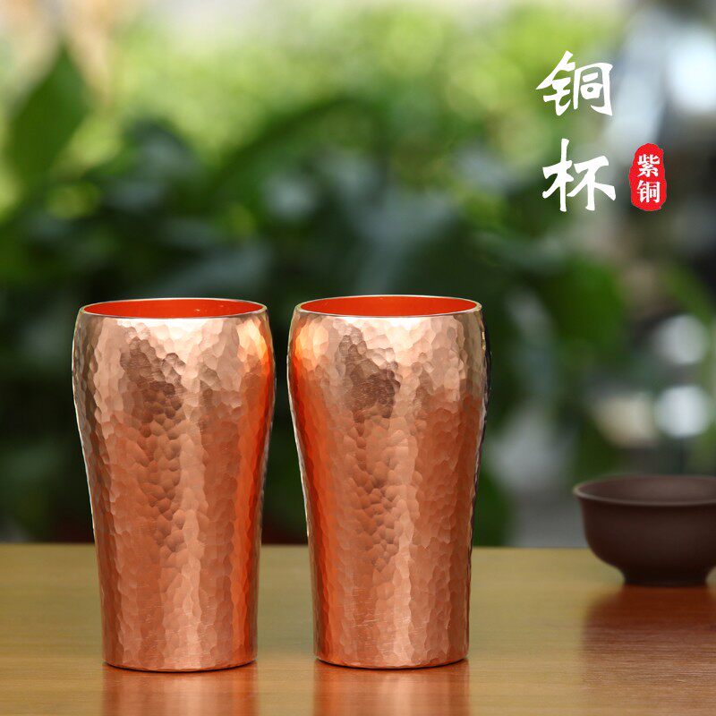 纯铜杯子手工铜杯加厚紫铜杯子啤酒铜杯纯手工铜杯子个性铜杯