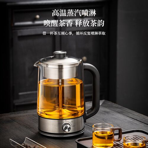 2.6升大容量煮茶器蒸汽喷淋式家用保温黑茶蒸煮两用养生壶赛普龙