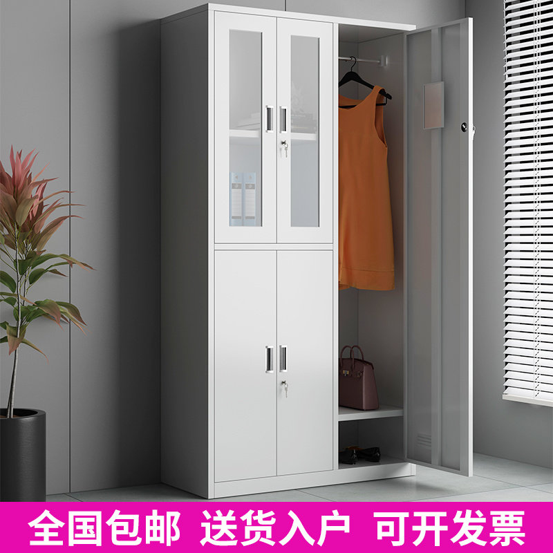 加厚更衣柜员工宿舍储物柜多门碗柜鞋柜带锁浴室健身房存包换衣柜