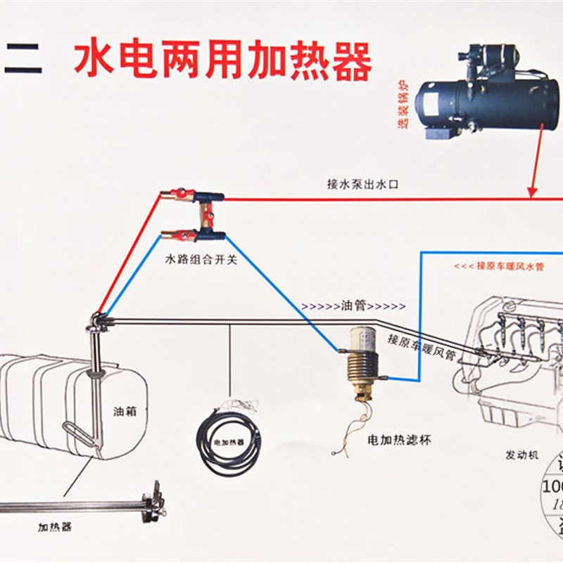 货车水电两用水循环柴油油箱预热器 0号柴油不受冻加热杆 加热管