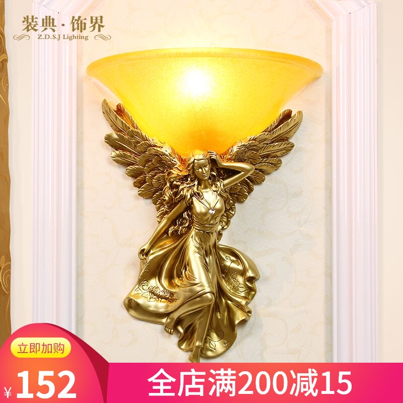 欧式复古创意天使壁灯客厅电视墙酒店KTV网红过道餐厅卧室床头灯