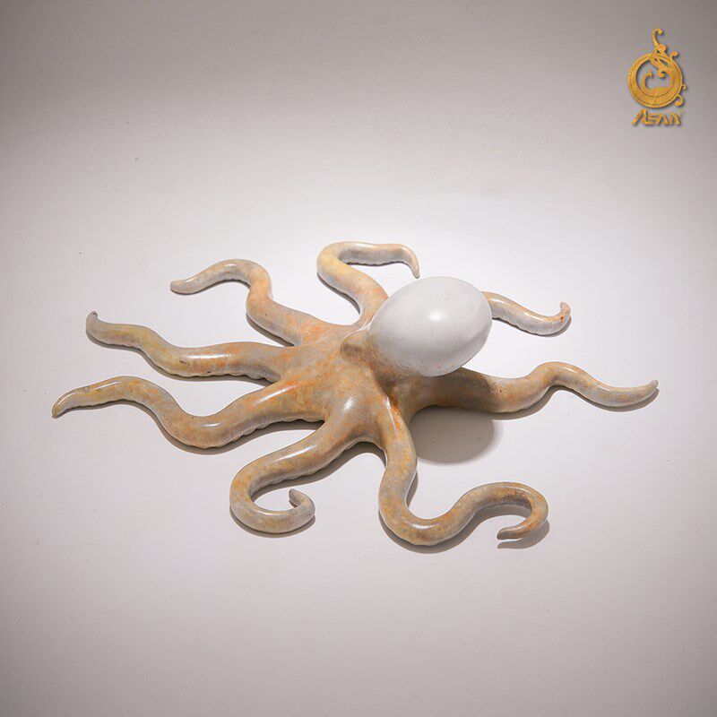 铜摆件《望潮》铜工艺品 家居饰品桌面装饰章鱼墨鱼海洋生物 礼物