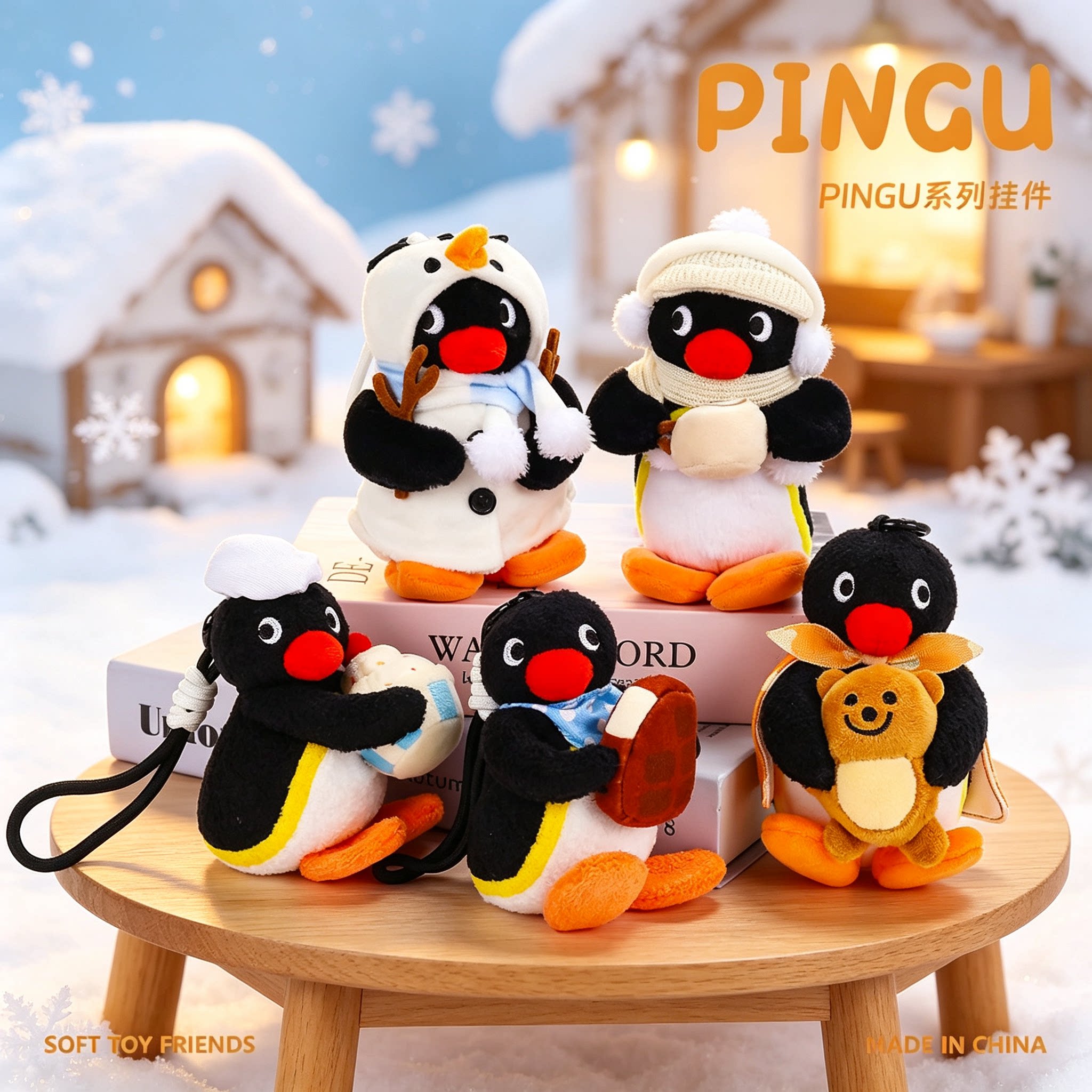 正版Pingu企鹅花语系列背包挂件图片