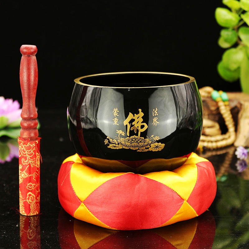 佛具加厚莲花铜磬佛字铜钵铜庆铛子引磬木鱼佛音碗静心钵盂修行钵