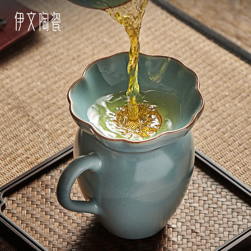 汝窑开片茶漏高档陶瓷滤茶器家用功夫茶具滤茶器茶叶过滤器单个茶