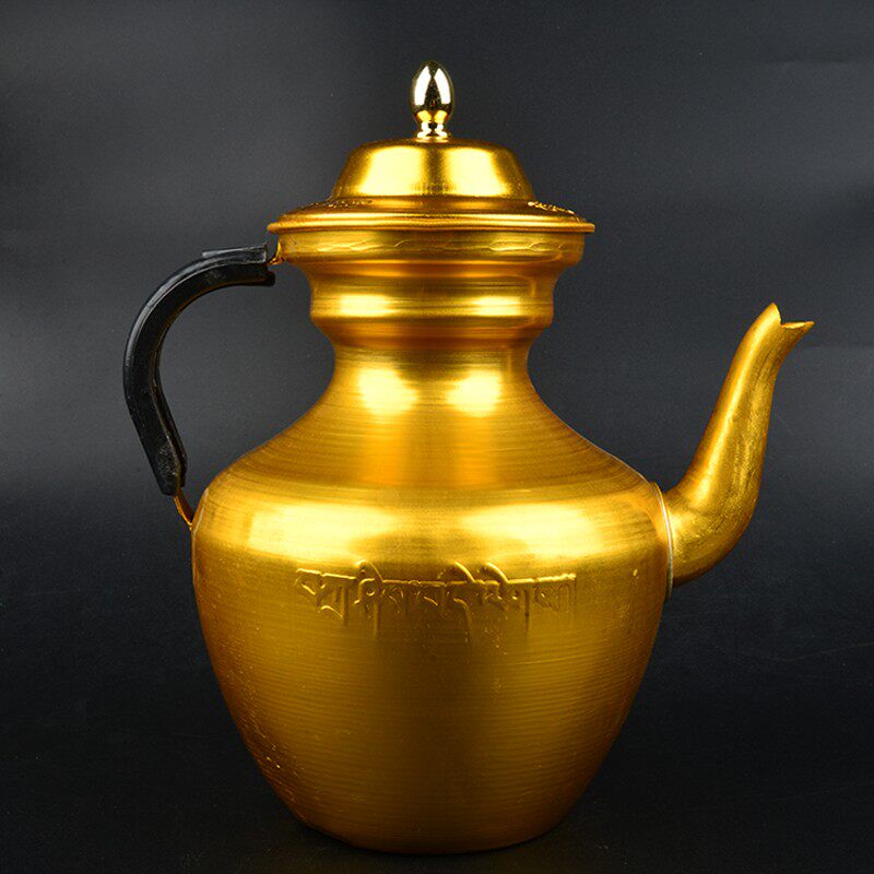 酥油茶铝茶壶加厚民族特色藏式敬水壶供水壶酥油茶壶油壶金色包邮
