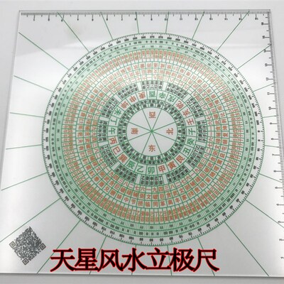 居明正堂15公分八运玄空飞星 九运飞星布局尺 立极尺 飞星透明尺