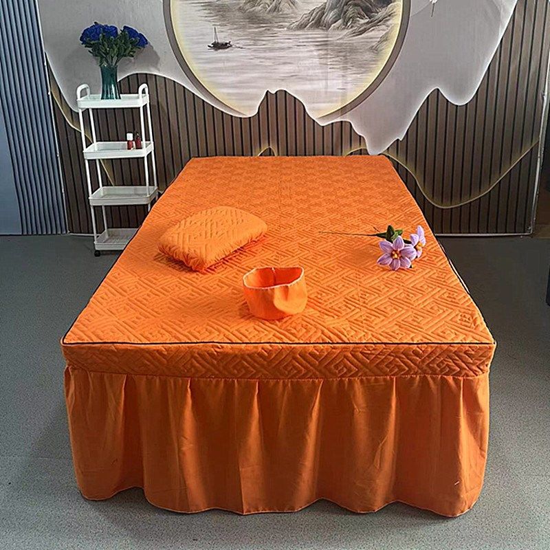 美容院美容床罩足疗足浴按摩泰式床两件套床裙洗脚店床套采耳修脚