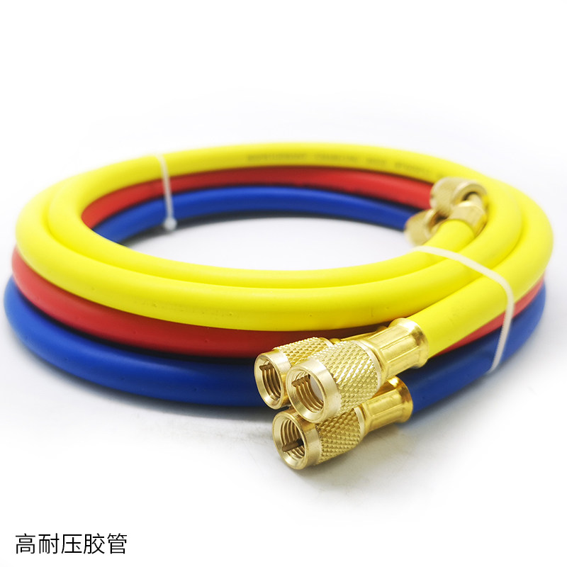飞跃空调加氟表组R22AR410R134空调加液双表阀汽车冷媒雪种压力表