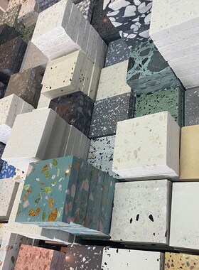 水磨石地砖白色黑色灰色整体专业室内装饰天然环保水泥板材小样