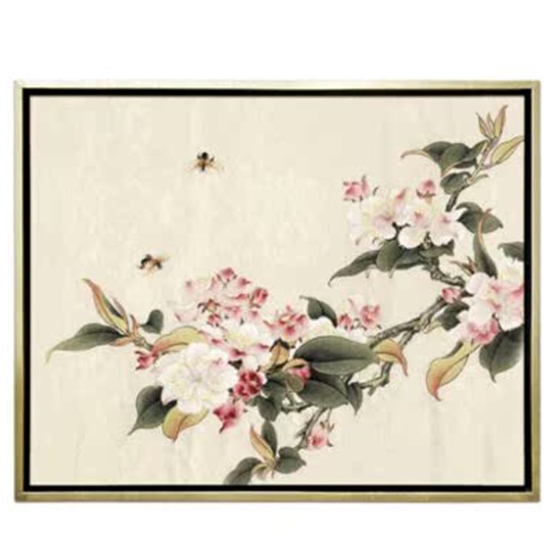 手绘油画新中式古典客厅装饰画餐厅卧室壁画玄关过道办公室挂画
