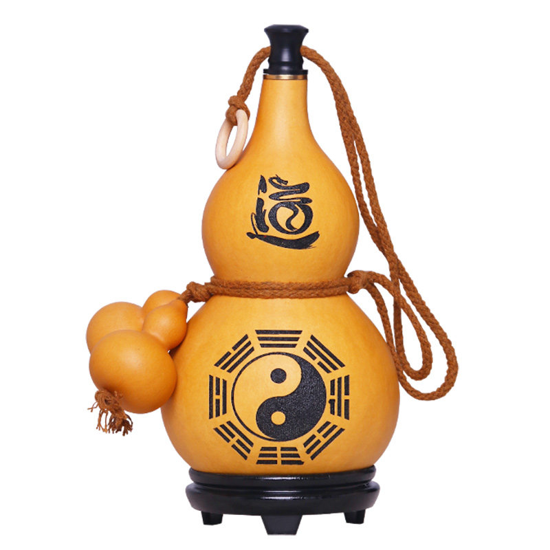 葫芦酒壶装酒天然纯手工随身喝水仿古道具挂件防渗水杯特大号摆件