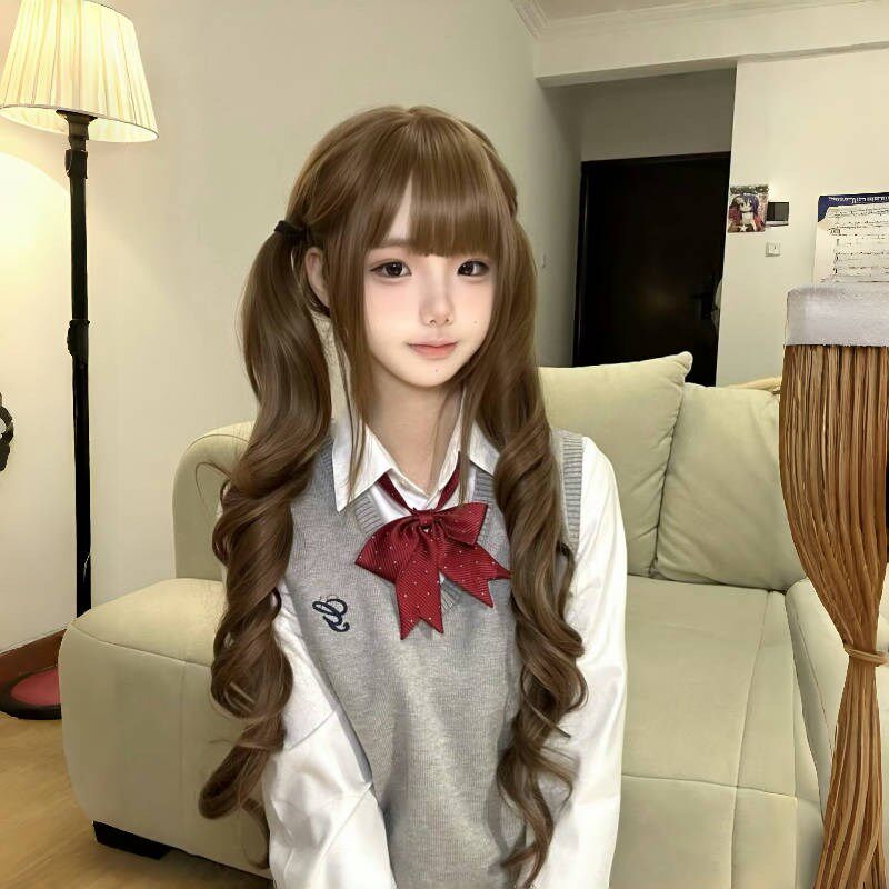 纤韵佳人假发女长发Lolita80cm蜜茶色长卷发加长款少萝女款全头套