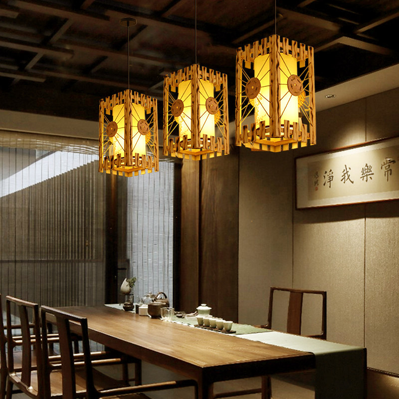 竹艺中式特色餐厅火锅店禅意茶室竹灯笼日式田园创意民宿竹艺吊灯