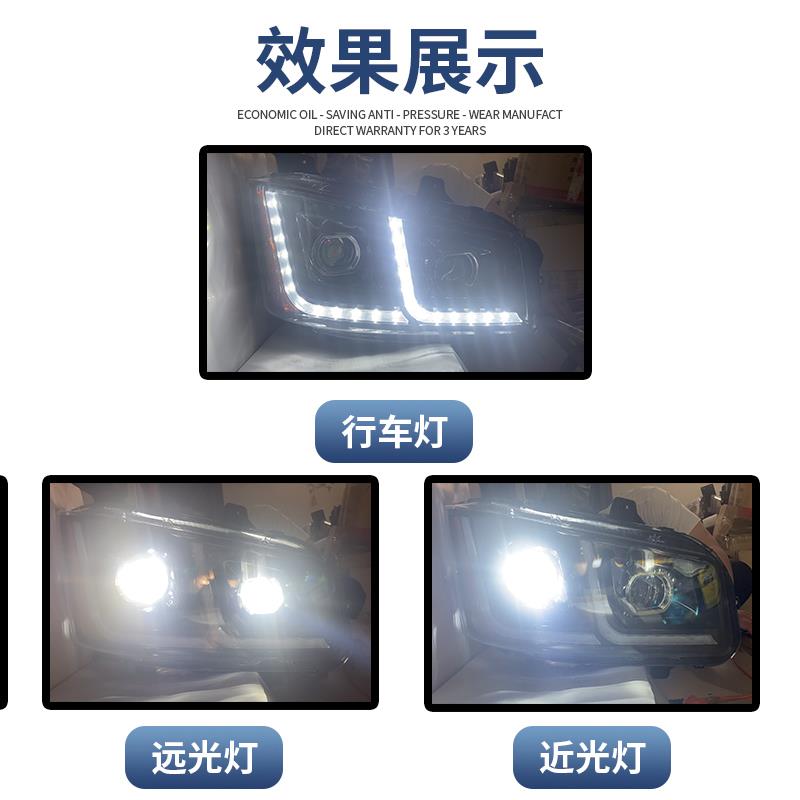 解放货车J6P领航版LED前大灯总成配件J6P500马力超亮双透镜远近光