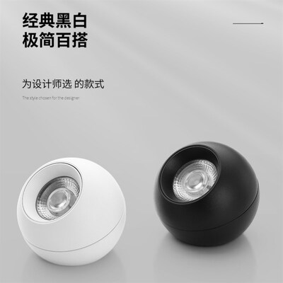 明装射灯LED灯家用客厅圆形可旋无主灯全光谱过道电视墙吸顶筒灯
