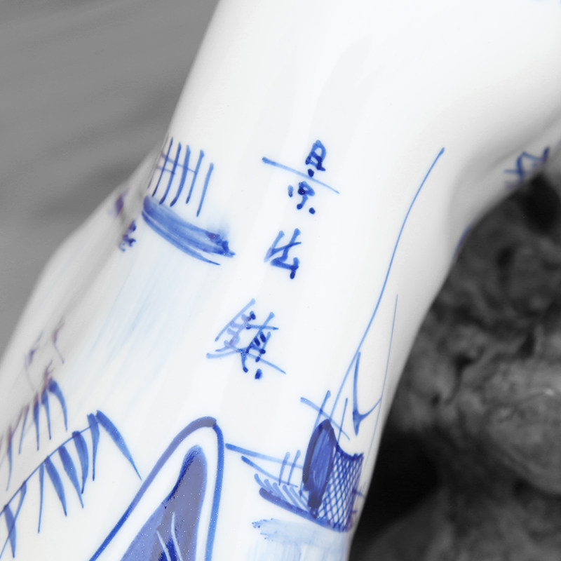 景德镇陶瓷器青花瓷旗袍美女摆件创意礼品手工艺品家居客厅装饰品
