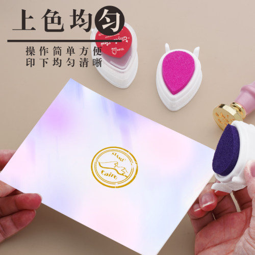 水滴印台多用粉彩橡皮章手账布纸艺剪贴热缩手工用印泥手抄报填色