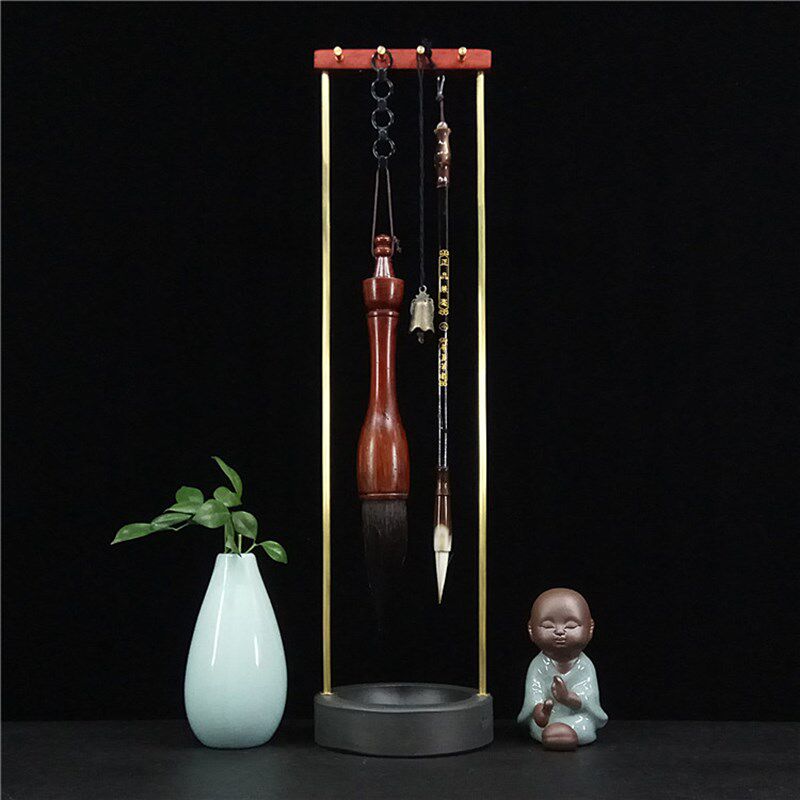 砚台石毛笔挂书法笔架展示架多功能毛笔笔架画笔架晾笔架接水笔挂